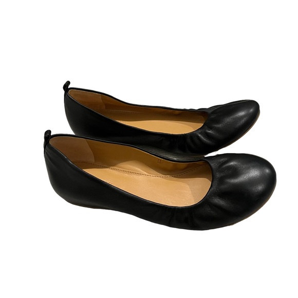 J. Crew Factory Black Leather Anya Ballet Flats, Sz 7 - Picture 4 of 13